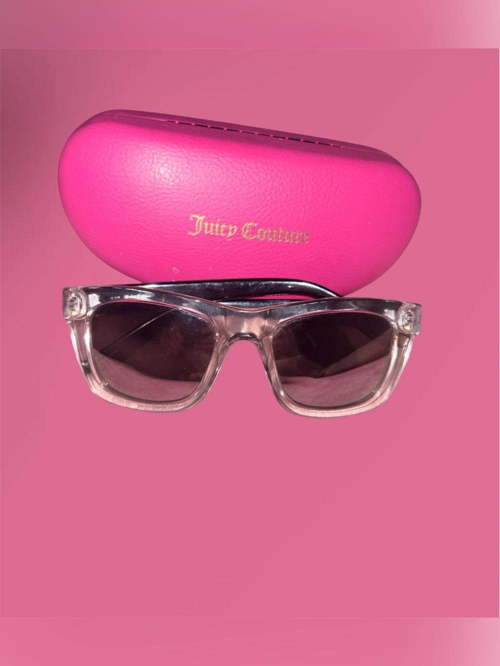 Juicy Couture Clear & Black Sunglasses w/Case